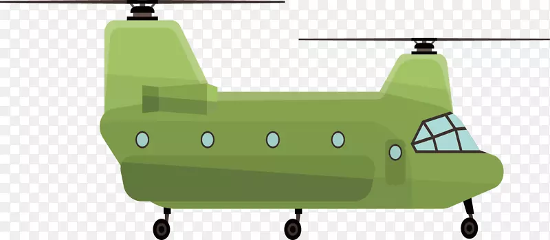 绿色军用直升机