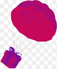 悬空紫色降落伞