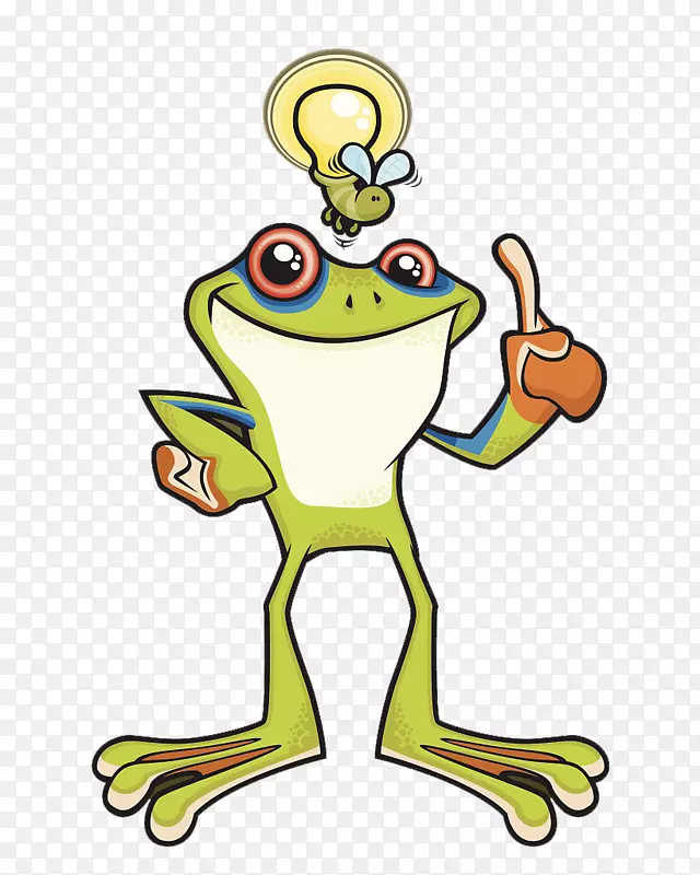 卡通萤火虫青蛙