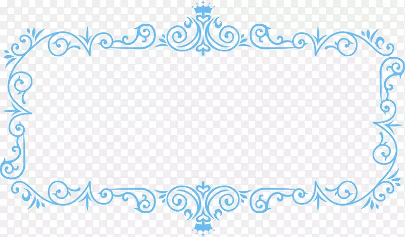 蓝色花纹方形边框