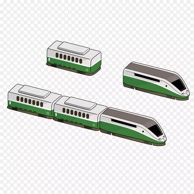 矢量绿色的火车下载