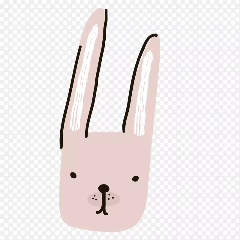 粉色兔子矢量手绘