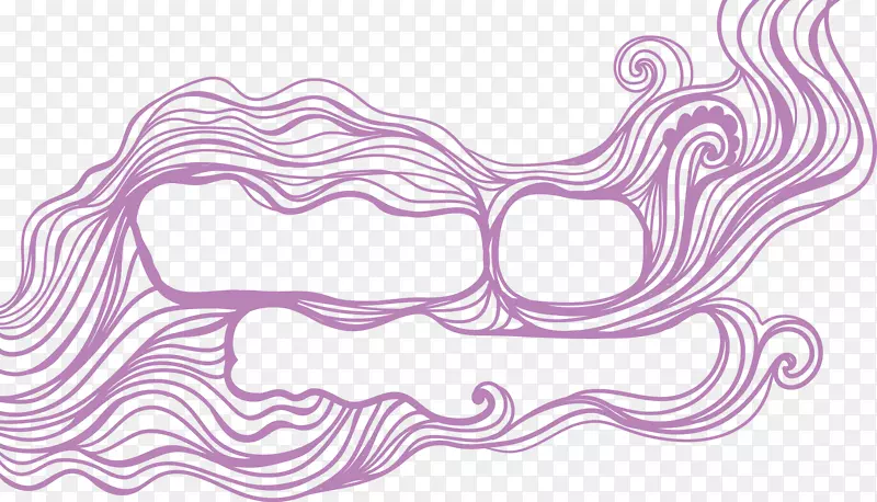 紫色手绘曲线