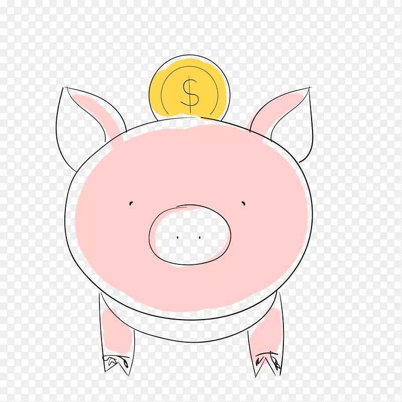 卡通粉色小猪存钱罐