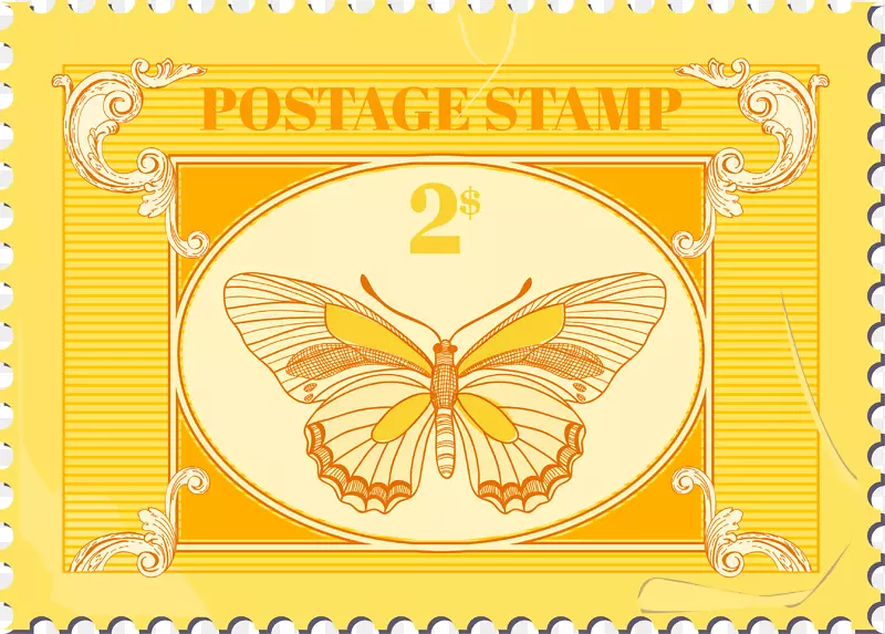 复古金色邮票