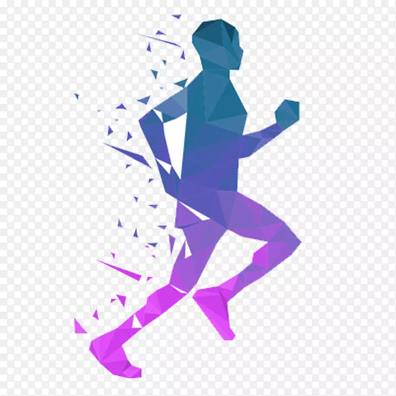 紫色起跑跑步的人设计素材