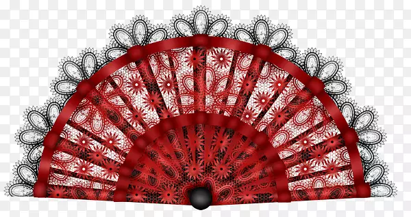 春节红色折扇