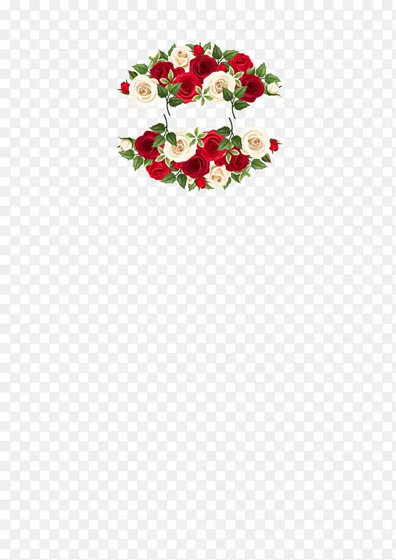 红色白色玫瑰花花束