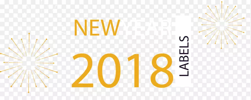 矢量金色2018标签