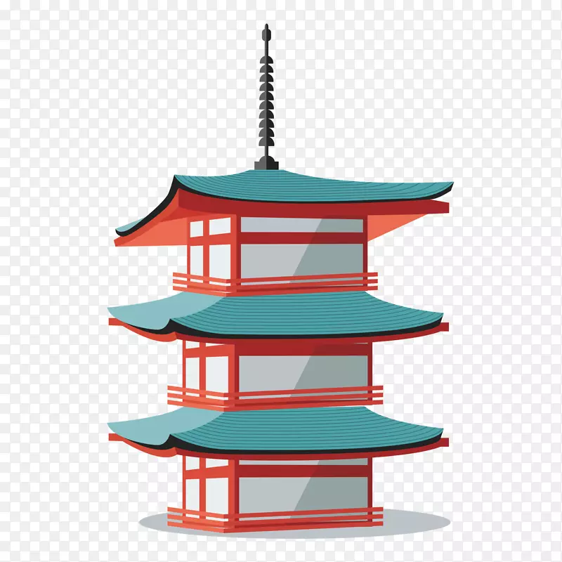 日本房子建筑旅游景点矢量