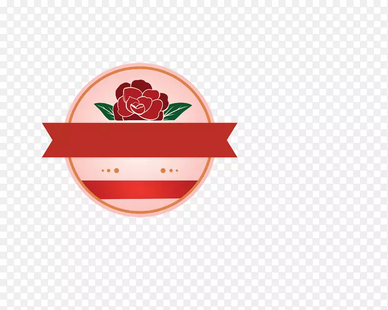 红色手绘蔷薇标识设计