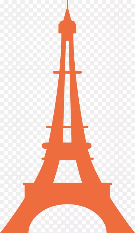 橘色法国巴黎铁塔