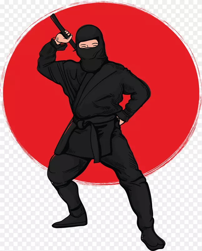 手绘卡通日本忍者