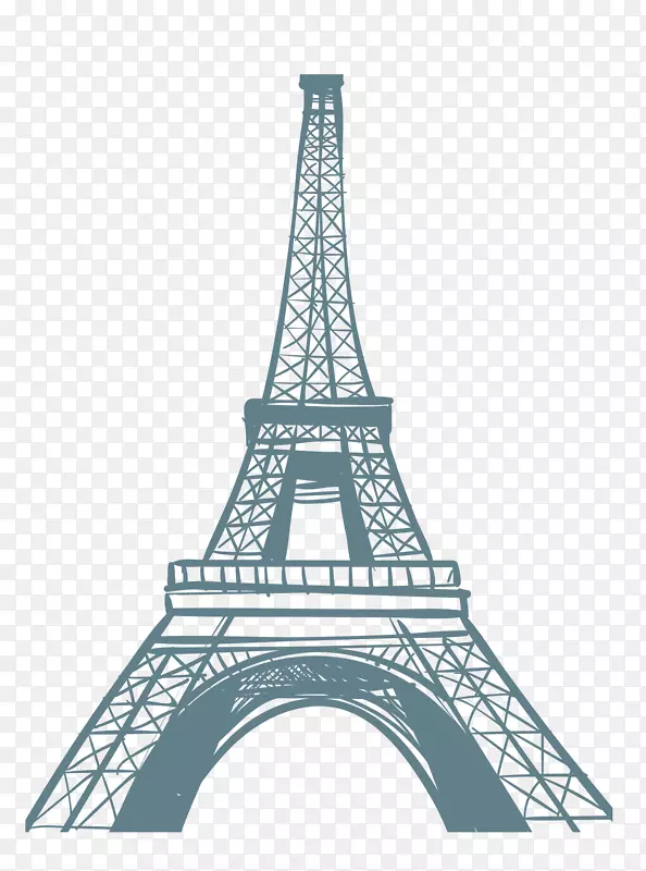 手绘法国巴黎铁塔