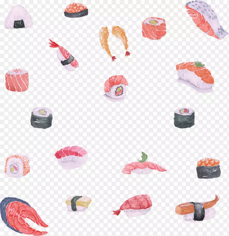 手绘风美味日本寿司