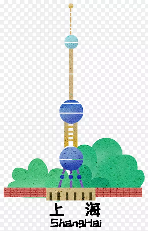 手绘上海标志性建筑