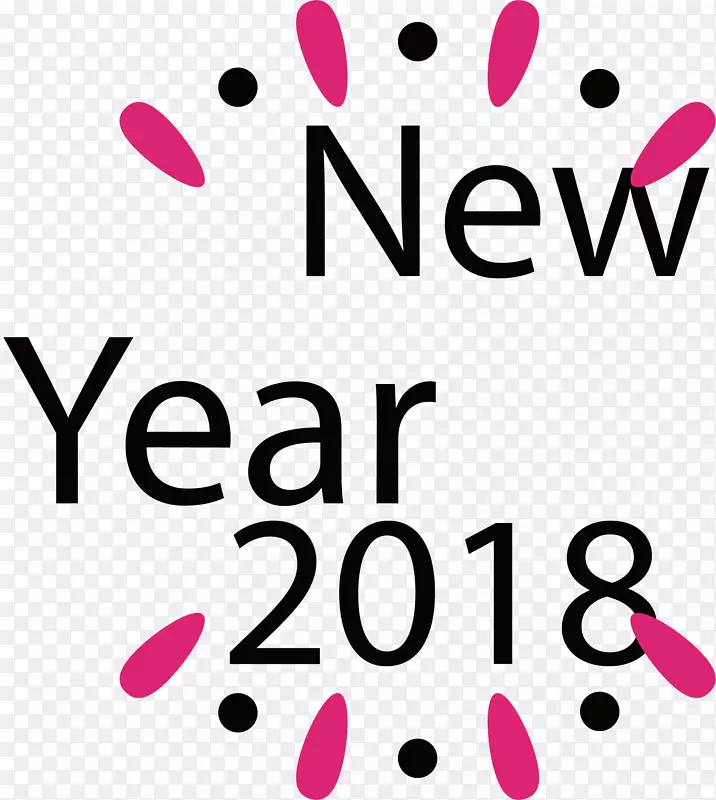 矢量2018粉色新年标签