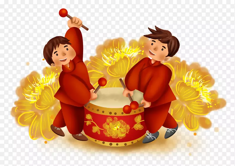 卡通敲鼓PNG下载