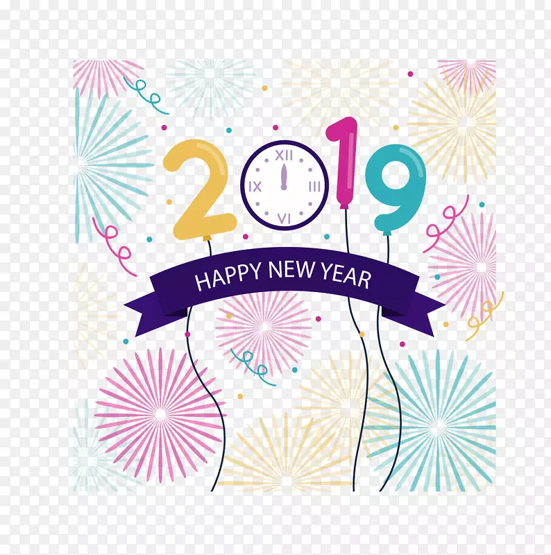 彩色烟花2019新年