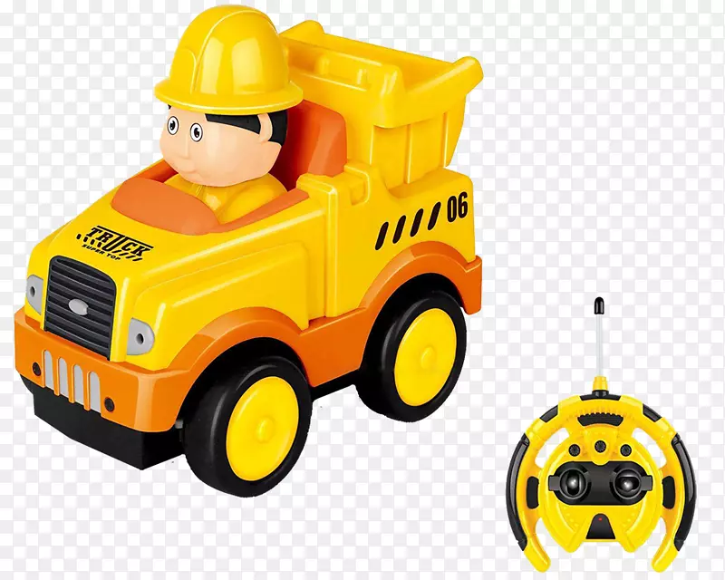 黄色儿童玩具遥控工程车