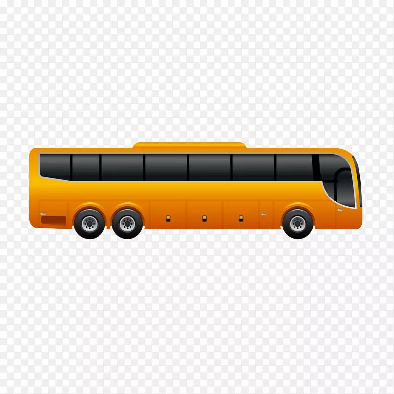 卡通橙色的大巴客车设计