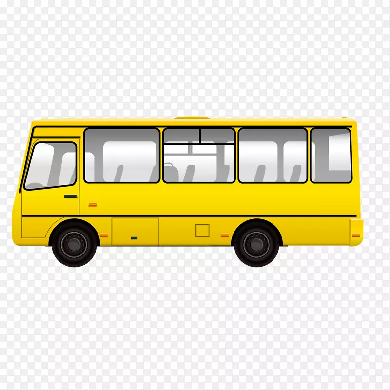 卡通黄色的客车设计