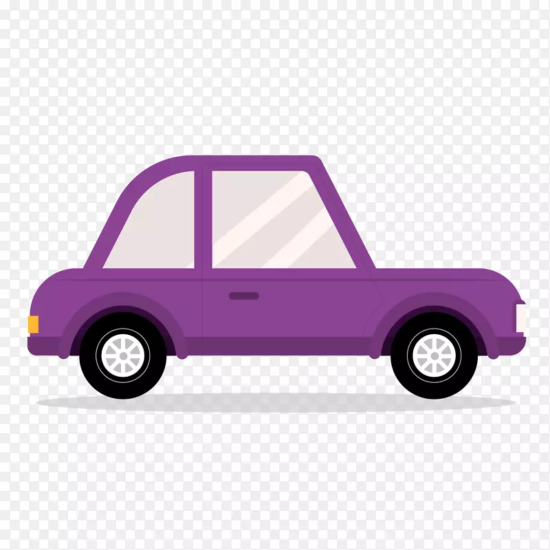 紫色交通工具小车矢量图