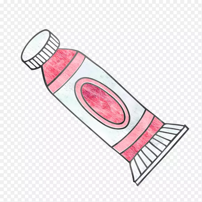 粉红色的牙膏手绘