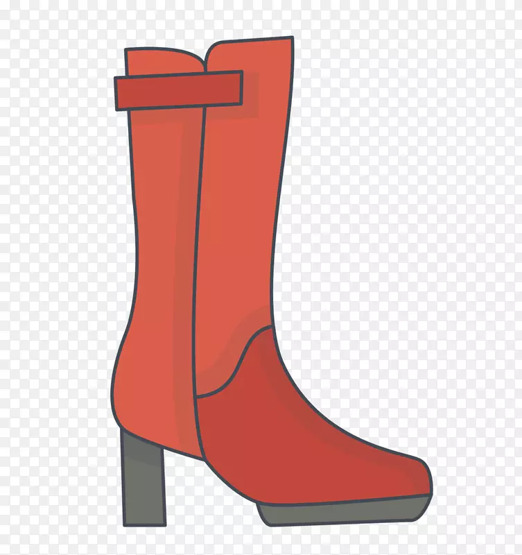 红色靴子可爱服饰图标