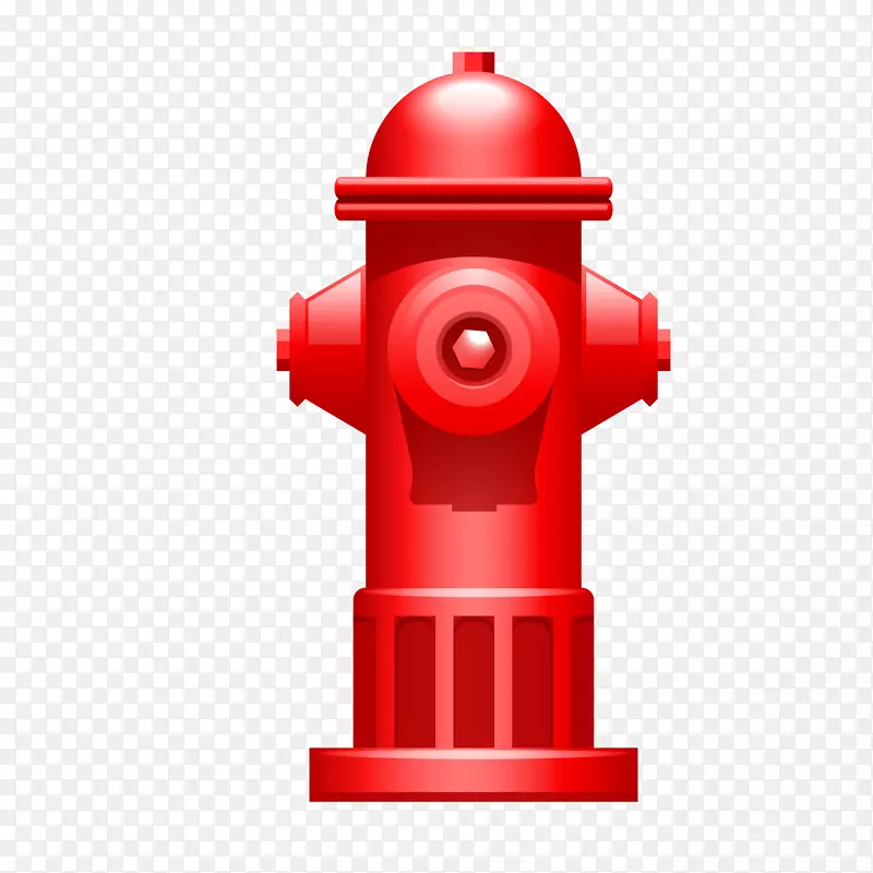 红色圆弧消防栓元素