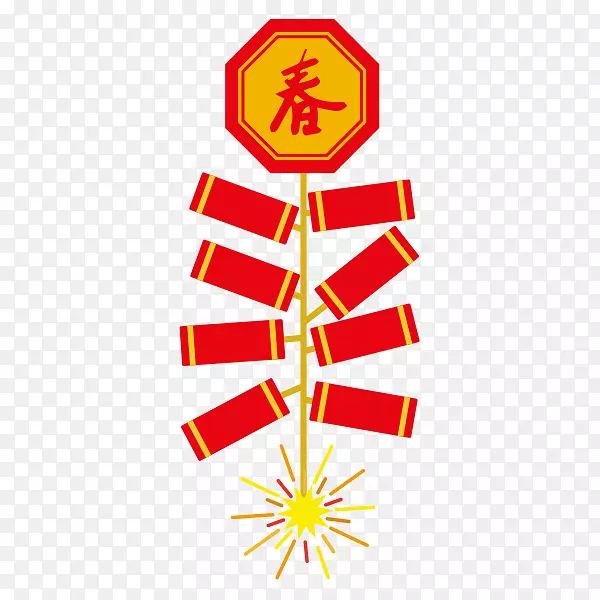 卡通新年鞭炮PNG图