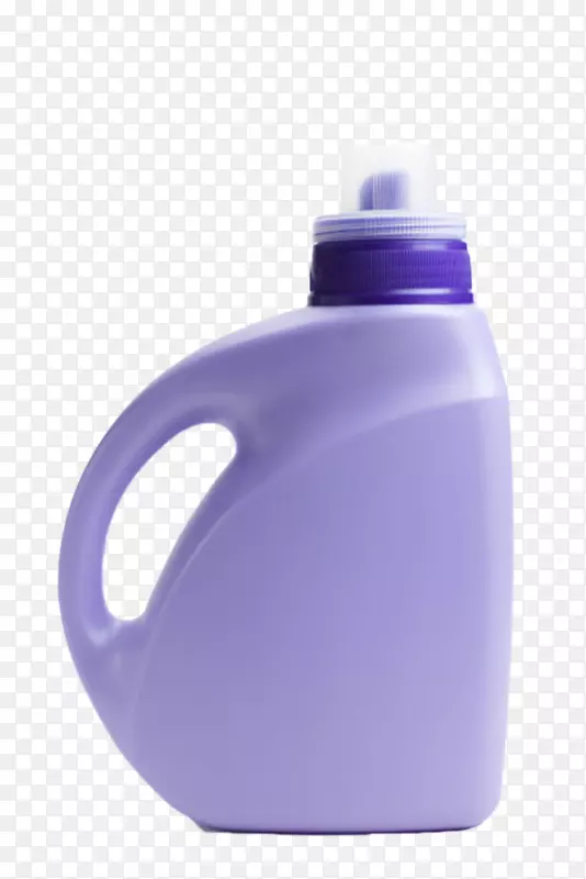 紫色塑料包装的洗衣液清洁用品实