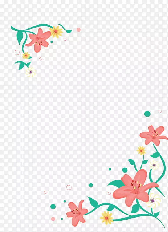 浪漫粉色百合边框