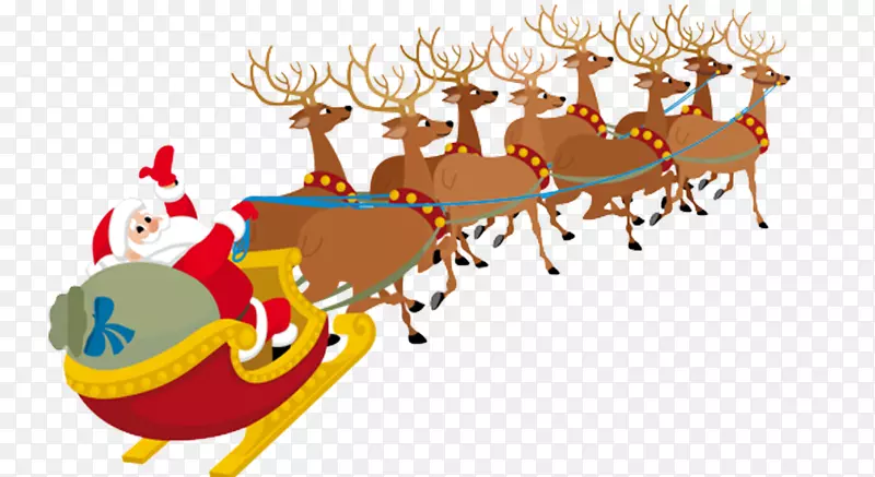 圣诞老公公麋鹿雪橇
