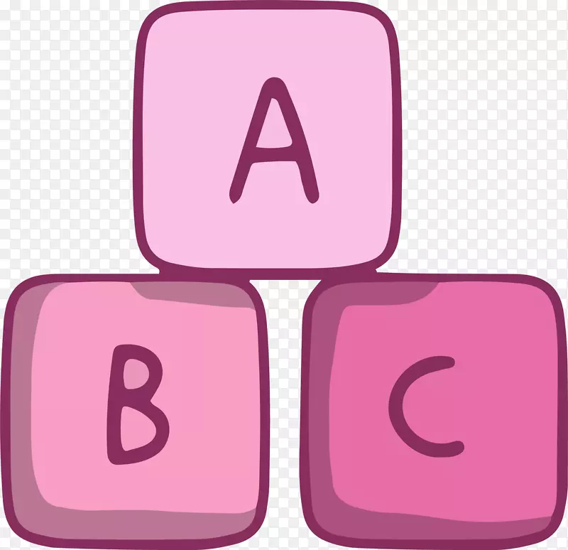 可爱粉色ABC图案