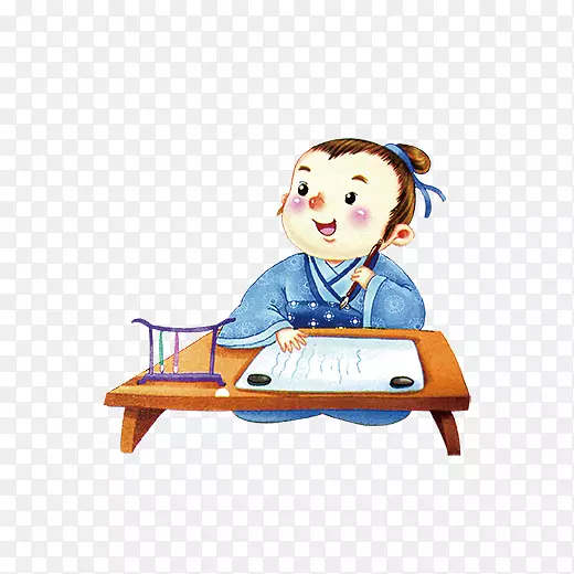 彩色古代书法插画元素