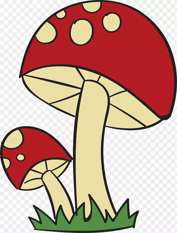 红色的卡通蘑菇