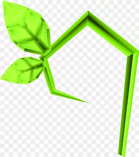 绿色树叶棱角设计形状