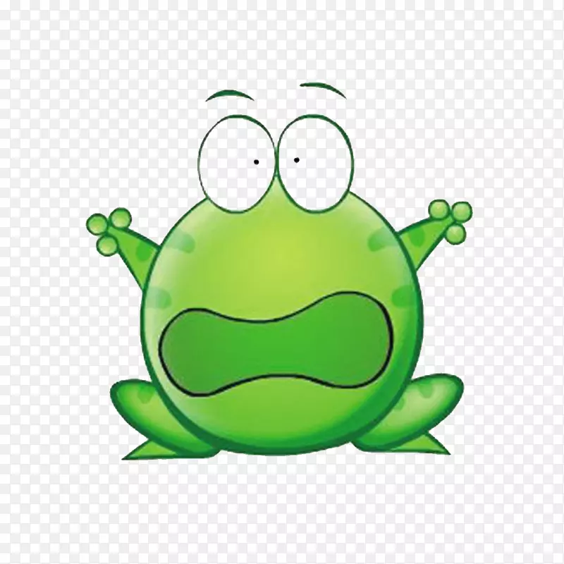 卡通受惊吓的青蛙夸张表情PNG