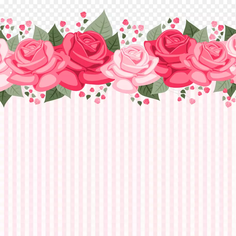 情人节卡片背景蔷薇花藤元素