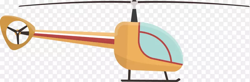 手绘彩色直升机