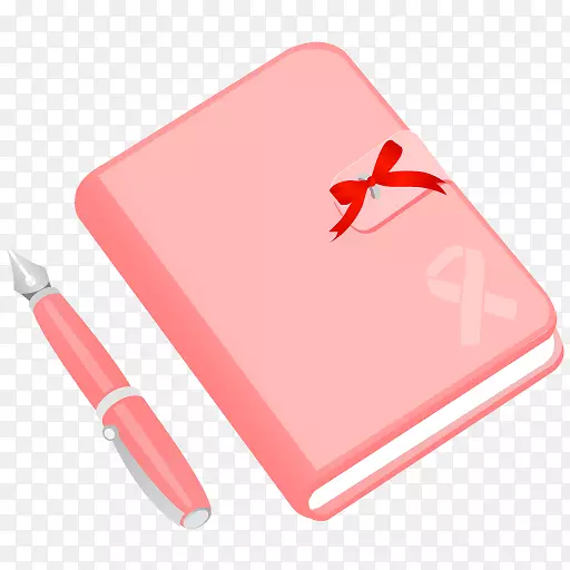 粉色日记本和港币图标