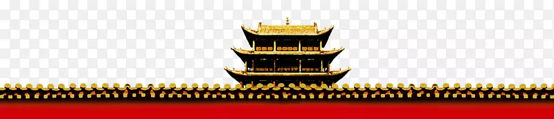 金色古风旅游宫殿建筑中国风