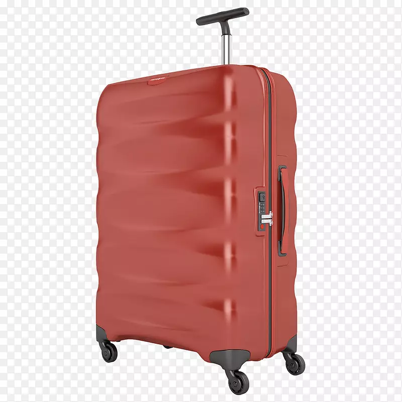 红色塑料条纹旅行行旅箱