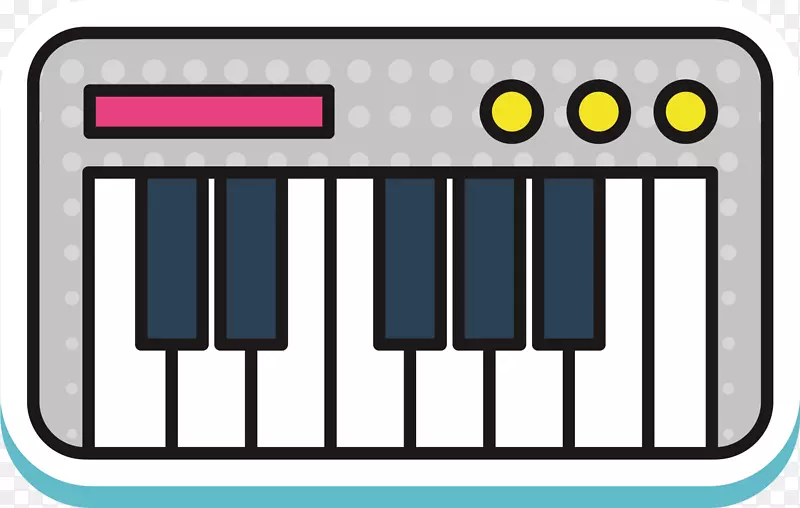 矢量图水彩儿童电子琴