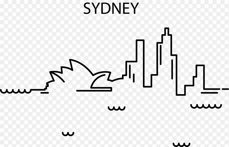 悉尼建筑剪影矢量素材