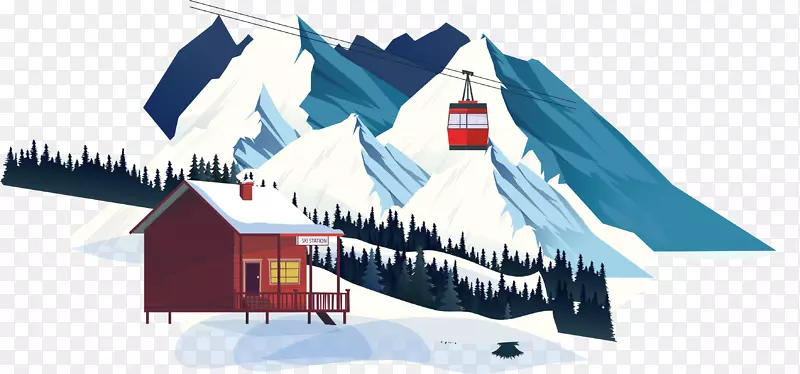 冬季度假滑雪木屋