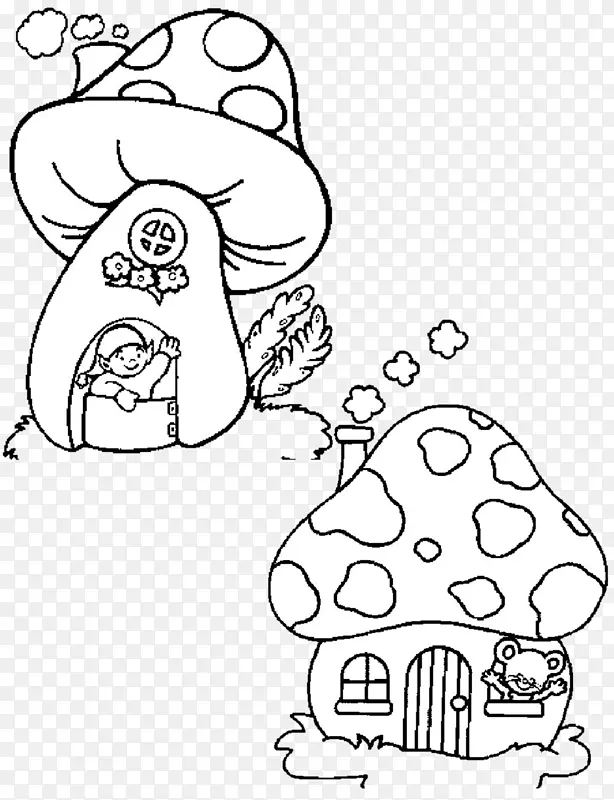 蘑菇简笔画房子