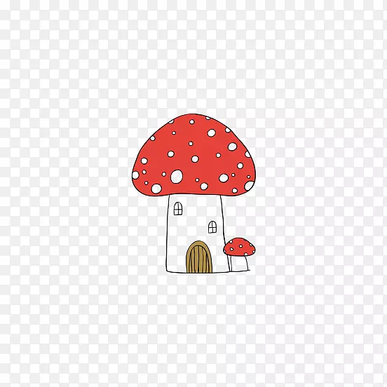 手绘蘑菇房子