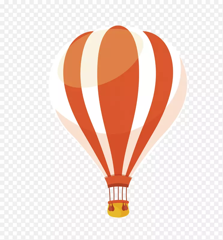 橙色卡通热气球装饰图案